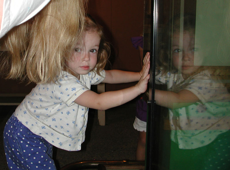 Sanja checking out the Exhibits