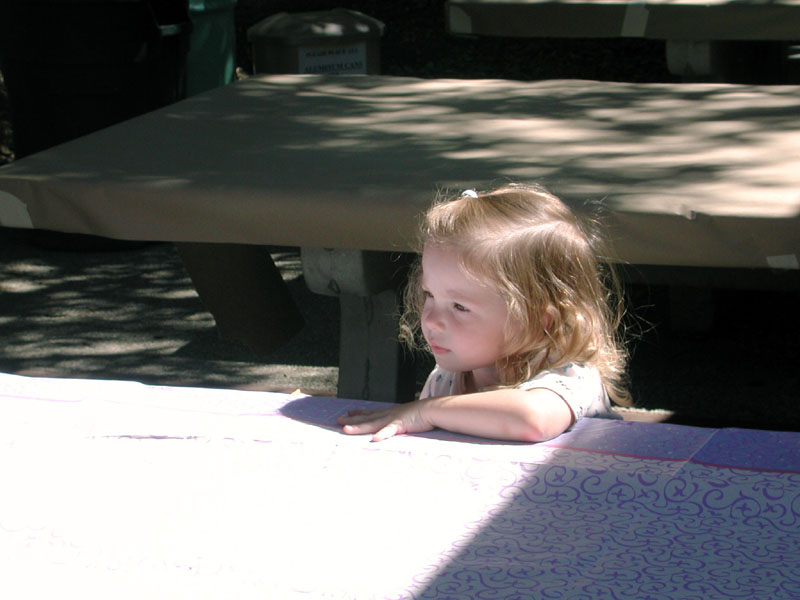 Pensive Sanja waiting for the grub